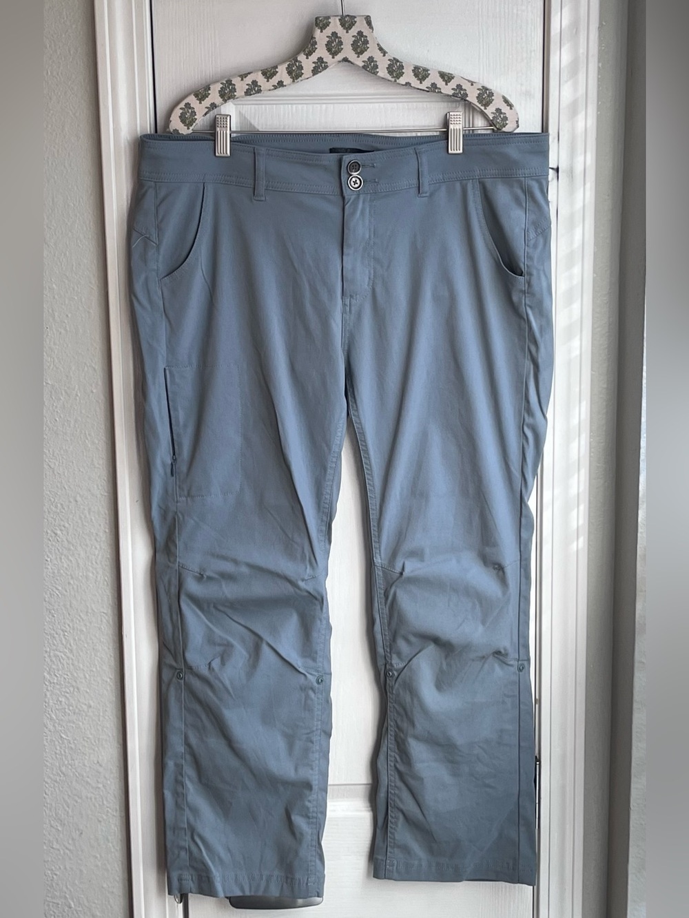 prAna Women's Halle Straight Cargo Hiking Pants Gray Blue Size 16 Short